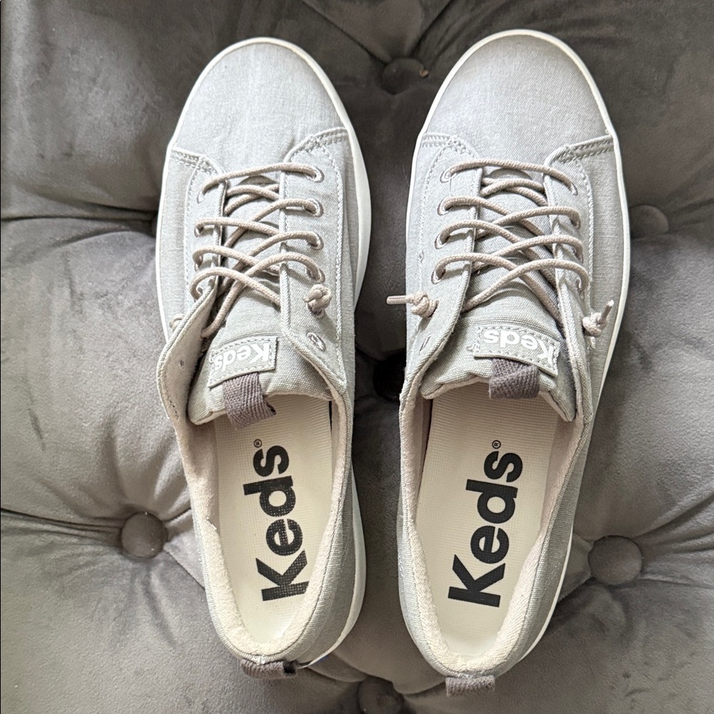 Keds Light Gray Lace-Up Sneakers